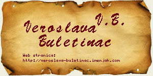 Veroslava Buletinac vizit kartica